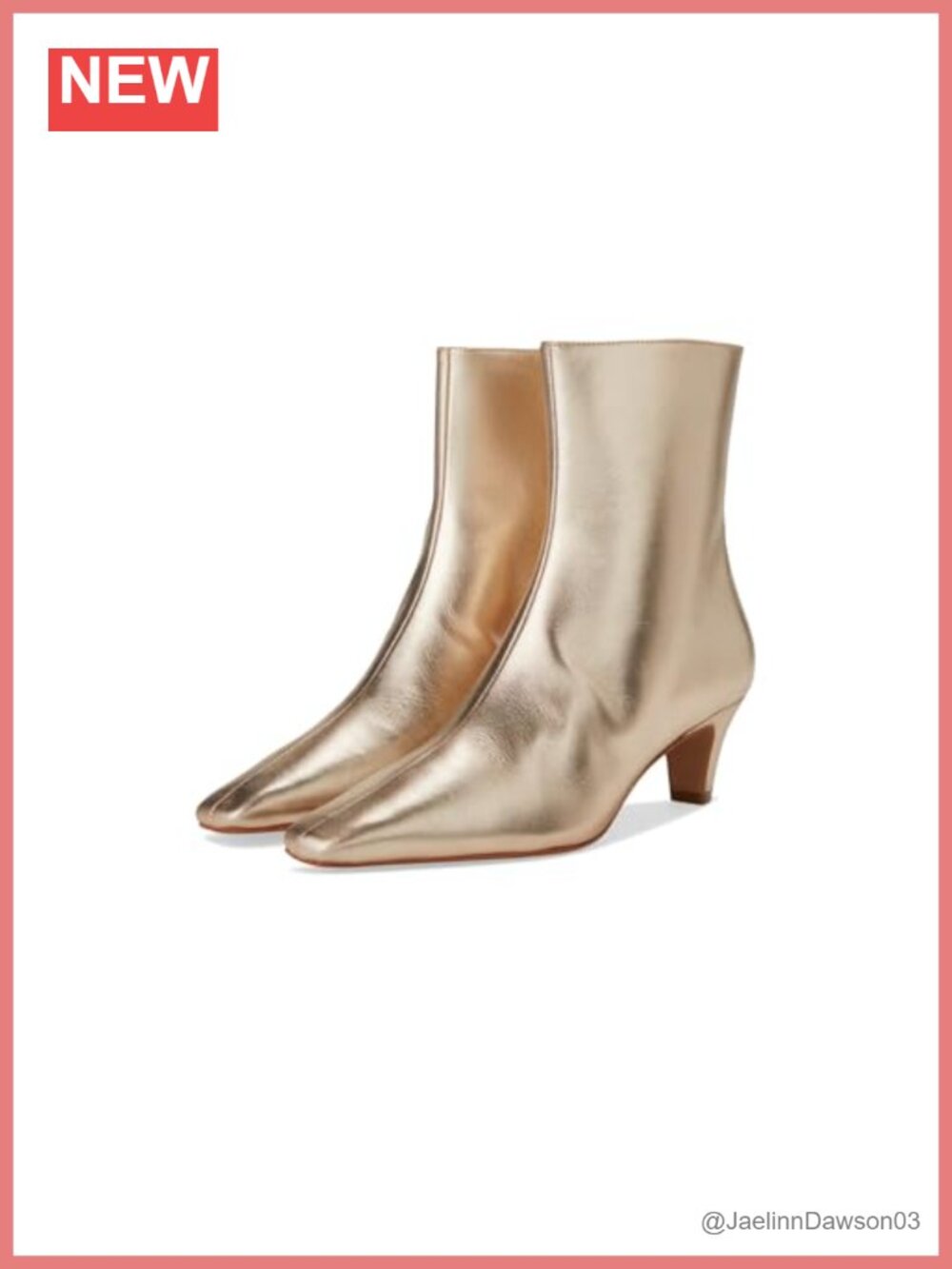 Leather Ankle Bootie with Square Toe and Block Heel